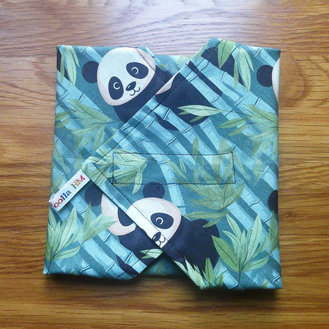 Reusable Sandwich Wrap, Wax Wrap Alternative Vegan Sustainable Sandwiches -Eco Zero Waste Hook & Loop Fastener - Panda Bamboo