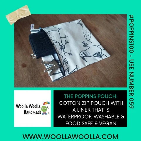 Poppins Pouch: Washable Travel Toiletry Bag with Waterproof Liner