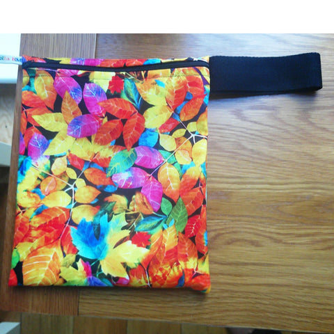 Washable Lunch Bag, Travel Toiletry Bag, School Lunch Box, Reusable Lunch Bag, Travel Makeup Bag, Reusable Wipe, Gym Bag Bright Leaves