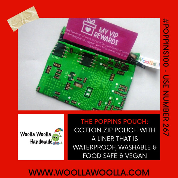 Pink Floral Snack Bag: Handmade Cotton Zipped Pouch