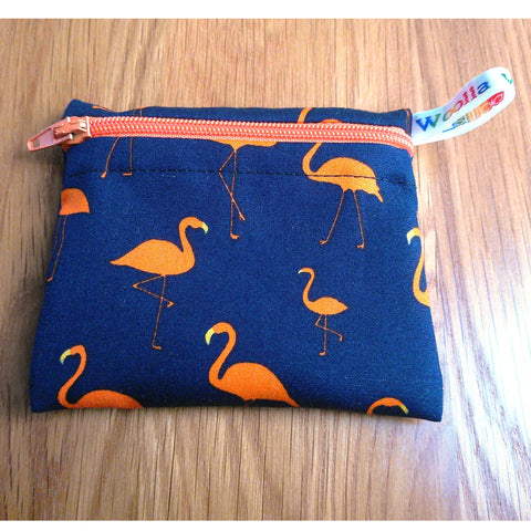 Snack Bag, Pouch for Food, Organise, Store, Protect, Eco-Friendly and Washable Lunch, Travel, and Storage - Pippins Orange Flock Flamingo