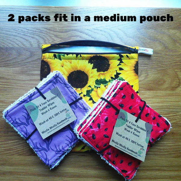 Reusable Cotton Face Wipes: Eco-Friendly Skincare, Baby Washcloths - Pack of 4