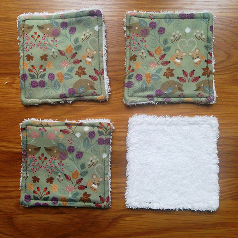 Reusable Face Wipes, Reusable Cotton Pads, Washable Wipes, Makeup Remover Pads, Baby Wipes, Reusable Cleaning Pads 4 Pck Sage Nature