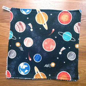 Face Flannel, Towel backed cloth, Wash Cloth, UnPaper Towel, Face Wipe, Makeup Remover, Eco Friendly, Plastic Free - Black Solar System