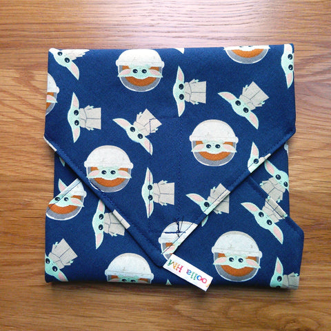 Reusable Sandwich Wrap, Wax Wrap Alternative Vegan Sustainable Sandwiches -Eco Zero Waste Hook & Loop Fastener - Baby Space Man