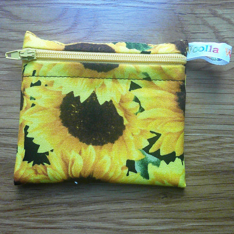 Snack Bag, Coin Purse, Pouch for Food, Organise, Store, Protect, Eco-Friendly and Washable Lunch, Travel, and Storage - Sunflower Patch