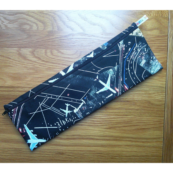XL Straw Cutlery Pouch: Waterproof Picnic Lunch Zip Case Airport