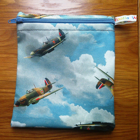 Reusable Snack Bag - Bikini Bag - Lunch Bag - Make Up Bag Small Poppins Waterproof Lined Zip Pouch - Sandwich - Period - Up And Away