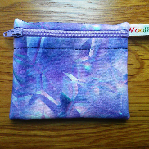 Snack Bag, Coin Purse, Pouch for Food, Organise, Store, Protect, Eco-Friendly and Washable Lunch, Travel, and Storage - Purple Crystal