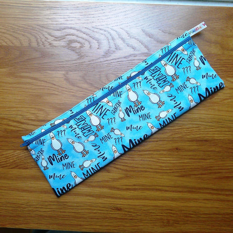 Straw Cutlery Pouch Extra Large, Toothbrush case, Pencil Bag, Crochet Hook Zip Pouch, Chopstick Case Picnic Work Lunch Eco Mine Seagull