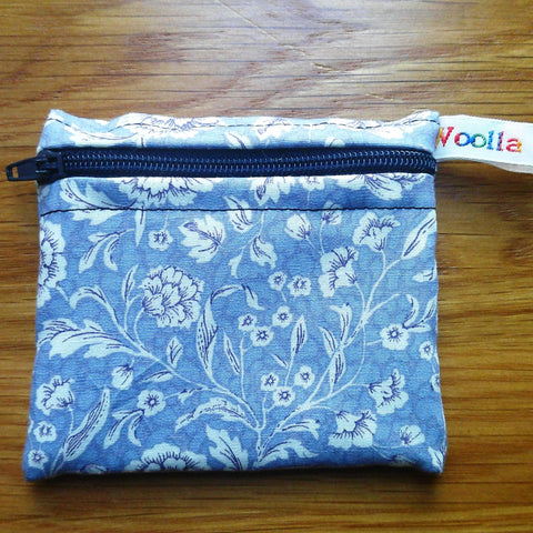 Snack Bag, Coin Purse, Pouch for Food, Organise, Store, Protect, Eco-Friendly and Washable Lunch, Travel, and Storage - Vintage Blue