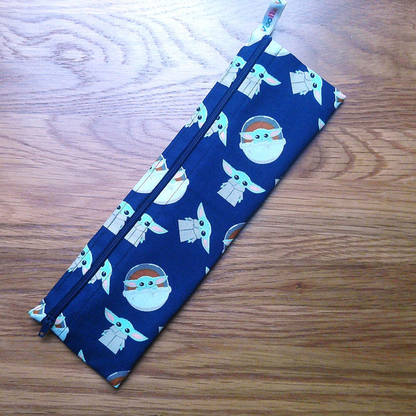Poppins Pouch: Washable Waterproof Zip Case - Straws, Cutlery, Pens Space Baby