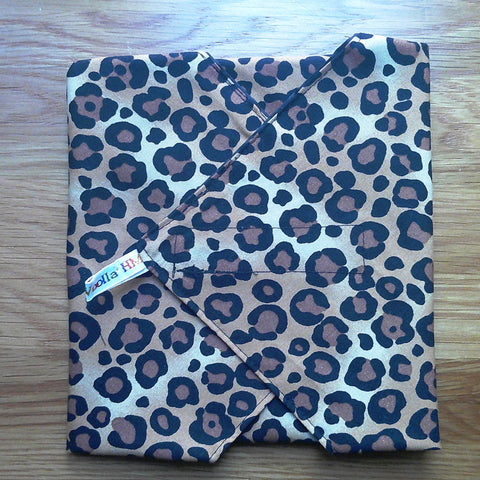 Reusable Sandwich Wrap, Wax Wrap Alternative Vegan Sustainable Sandwiches -Eco Zero Waste Hook & Loop Fastener - Leopard Print