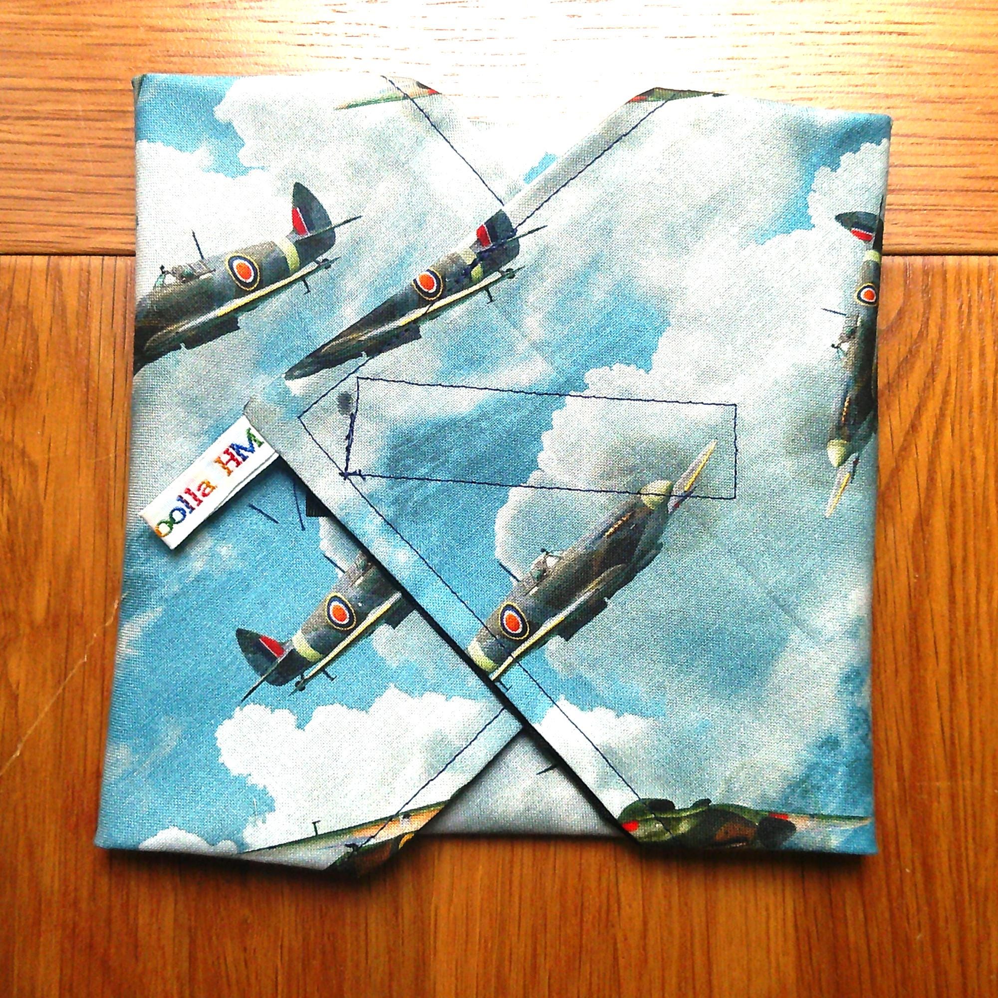 Reusable Sandwich Wrap, Wax Wrap Alternative Vegan Sustainable Sandwiches -Eco Zero Waste Hook & Loop Fastener Spitfire Plane