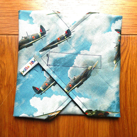 Reusable Sandwich Wrap, Wax Wrap Alternative Vegan Sustainable Sandwiches -Eco Zero Waste Hook & Loop Fastener Spitfire Plane