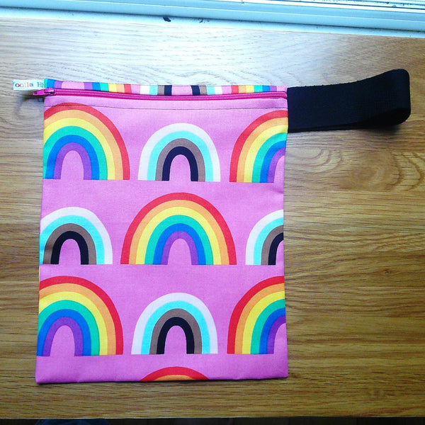 Washable Lunch Bag, Travel Toiletry Bag, School Lunch Box, Reusable Lunch Bag, Travel Makeup Bag, Reusable Wipe, Gym Bag Double Rainbow