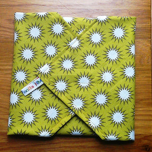 Reusable Sandwich Wrap, Wax Wrap Alternative Vegan Sustainable Sandwiches -Eco Zero Waste Hook & Loop Fastener - Star Bursts