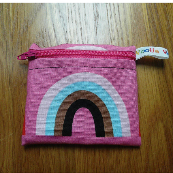 Snack Bag, Pouch for Food, Organise, Store, Protect, Eco-Friendly and Washable Lunch, Travel, and Storage - pink rainbow 1