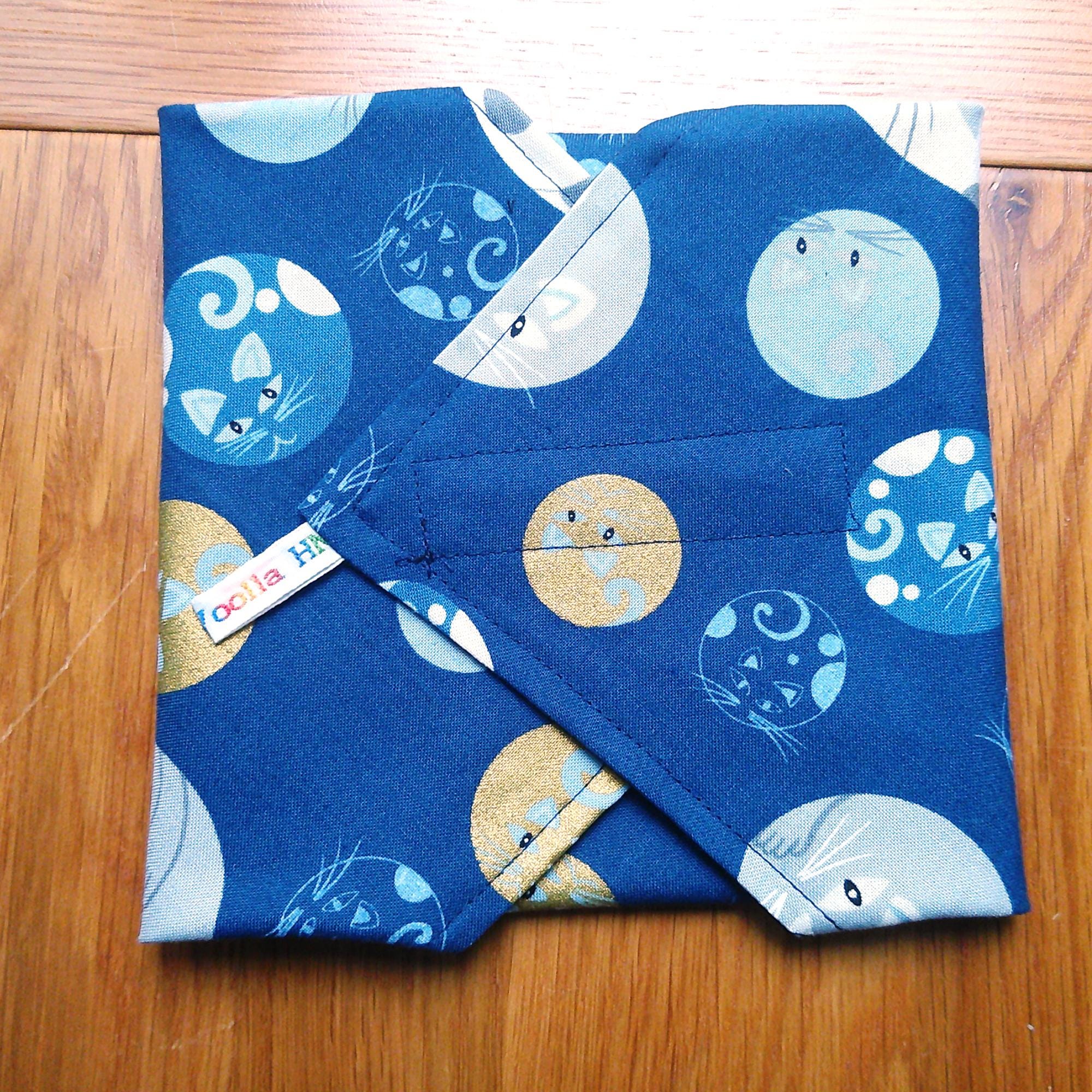 Reusable Sandwich Wrap, Wax Wrap Alternative Vegan Sustainable Sandwiches -Eco Zero Waste Hook & Loop Fastener  - Moon Cats