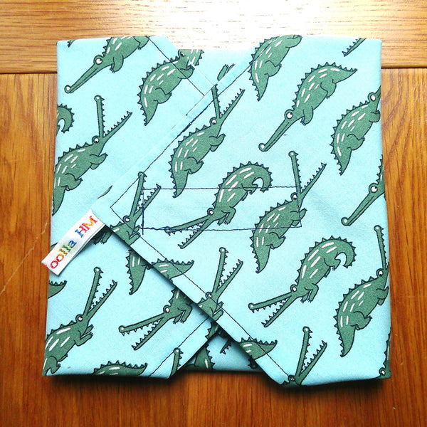 Reusable Sandwich Wrap, Wax Wrap Alternative Vegan Sustainable Sandwiches -Eco Zero Waste Hook & Loop Fastener Crocodile Snap