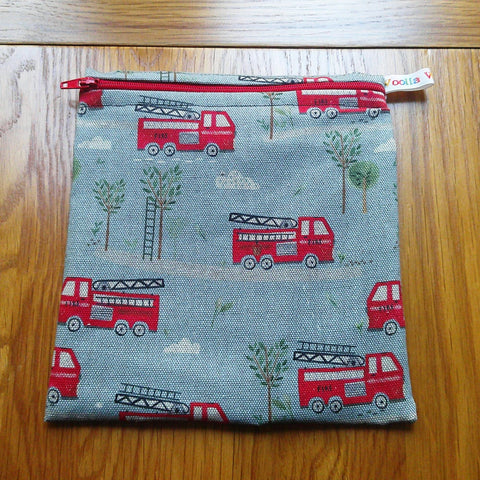 Reusable Sandwich Bag, Sanitary Pads Bag, Bagel Holder, Travel Makeup Bag Reusable Snack Pouch, Vegan Snack Box Wipes Bag, Fire Engine