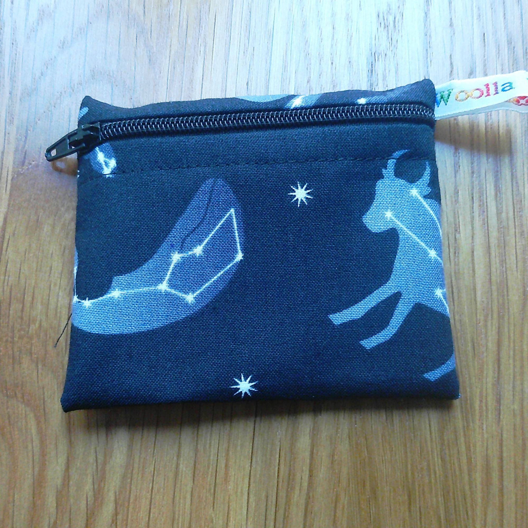 Snack Bag, Coin Purse, Pouch for Food, Organise, Store, Protect, Eco-Friendly and Washable Lunch, Travel, and Storage  - Astrology Stars