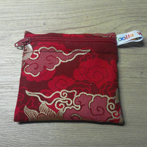 Snack Bag, Pouch for Food, Organise, Store, Protect, Eco-Friendly and Washable Lunch, Travel, and Storage - Red Gold Cloud