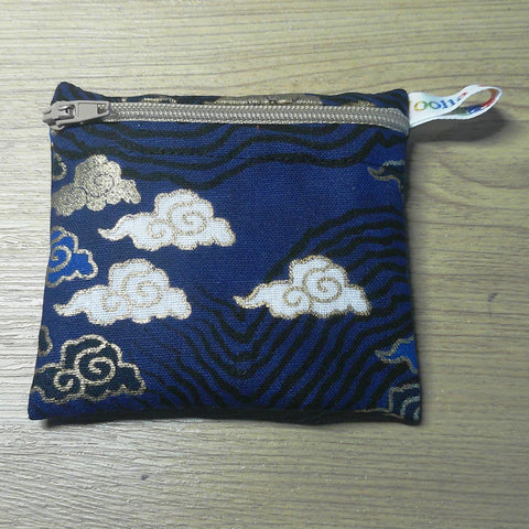 Snack Bag, Pouch for Food, Organise, Store, Protect, Eco-Friendly and Washable Lunch, Travel, and Storage - Blue Gold Cloud