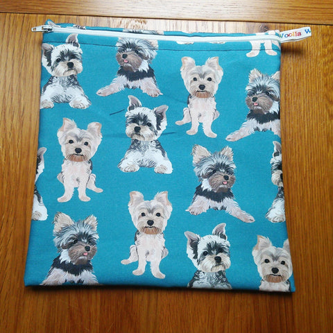 Large Food Storage, Bikini Bag,  Toiletries Pouch, Charger Store, Zipper Beauty Organiser, Craft Box, Waterproof Lined Yorkshire Terrier Dog