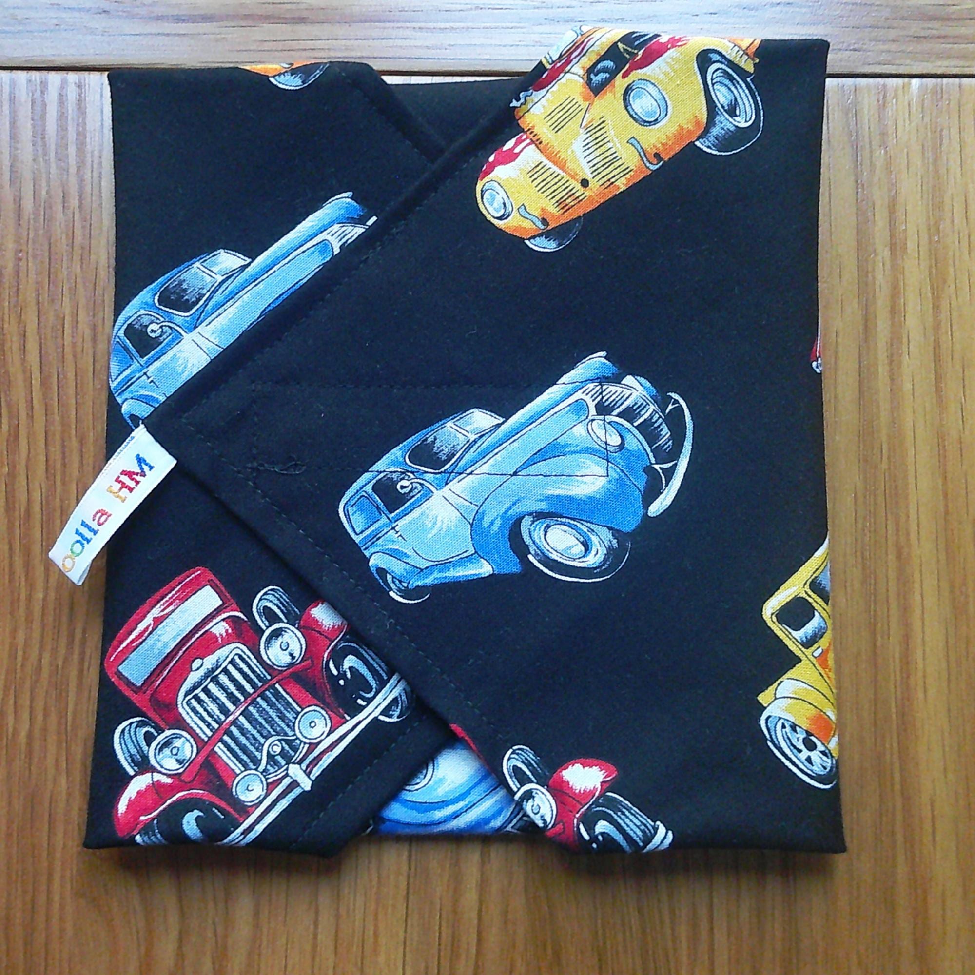 Reusable Sandwich Wrap, Wax Wrap Alternative Vegan Sustainable Sandwiches -Eco Zero Waste Hook & Loop Fastener Vintage Cars