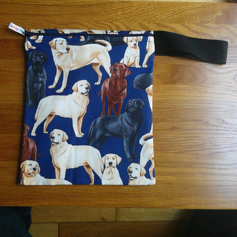 Washable Lunch Bag, Travel Toiletry Bag, School Lunch Box, Reusable Lunch Bag, Travel Makeup Bag, Reusable Wipes - Labrador Dog