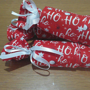 Ho Ho Ho Fabric Reusable Christmas Cracker Pullable Eco Friendly Crackers, Zero Waste, Stocking Filler, Christmas Table Decoration