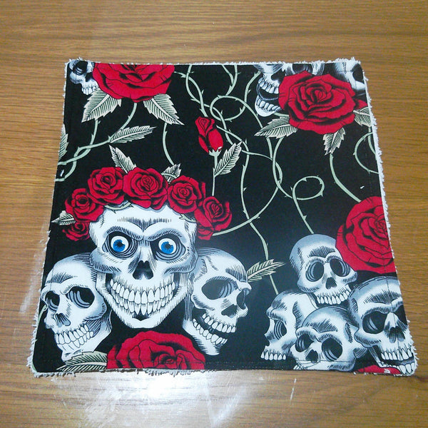 Face Flannel, Towel backed cloth, Wash Cloth, UnPaper Towel, Face Wipe, Makeup Remover, Eco Friendly, Plastic Free - Skulls N Roses