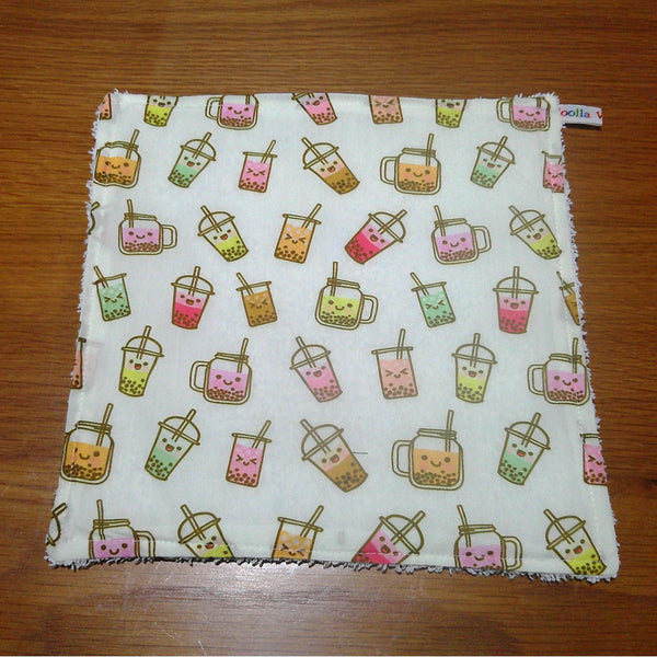 Face Flannel, Towel backed cloth, Wash Cloth, UnPaper Towel, Face Wipe, Makeup Remover, Eco Friendly, Plastic Free - Bubble Tea