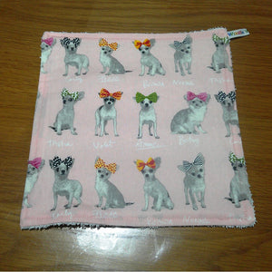 Face Flannel, Towel backed cloth, Wash Cloth, UnPaper Towel, Face Wipe, Makeup Remover, Eco Friendly, Plastic Free - Chihuahua Dogs