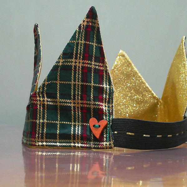 Red Beasties With Red Glitter Fabric Christmas Crown Reversible Adjustable 1 Size Fit All Party Hat Birthday  Zero Waste