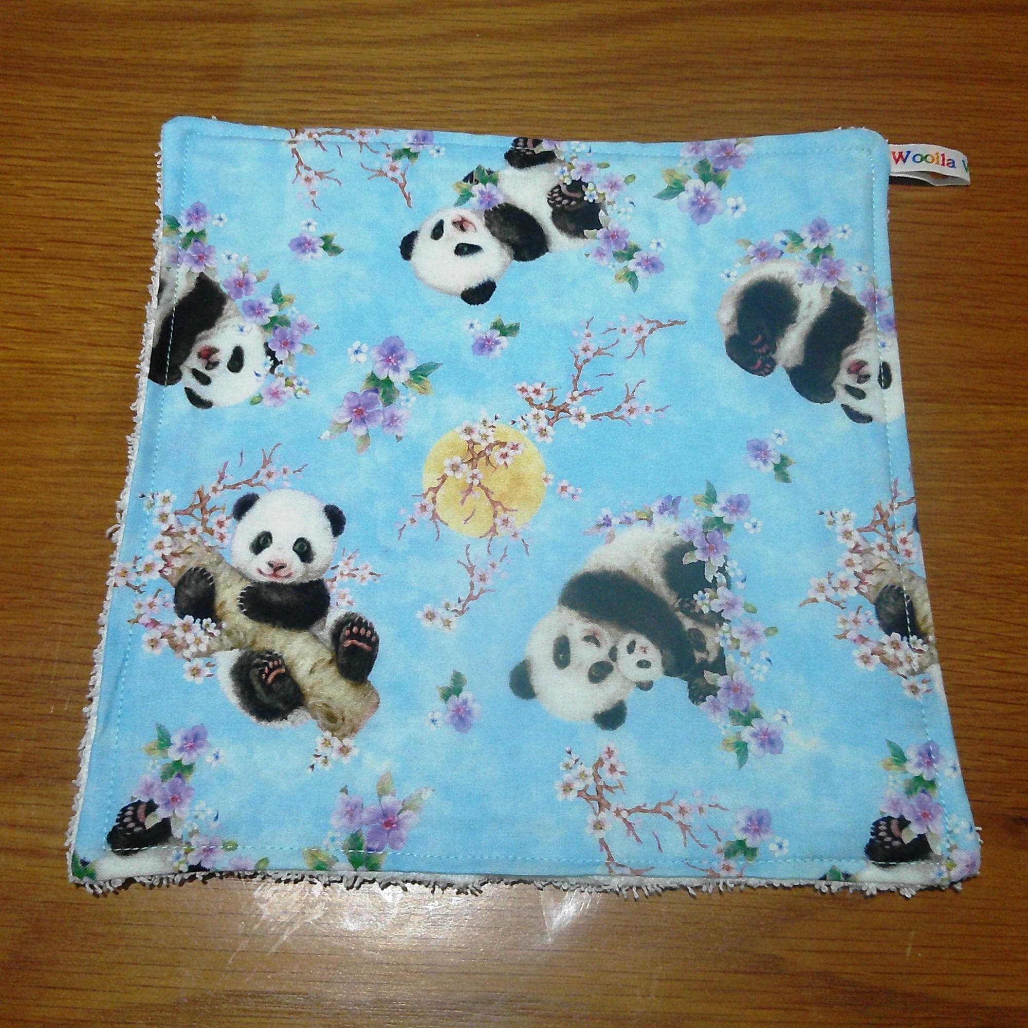 Face Flannel, Towel backed cloth, Wash Cloth, UnPaper Towel, Face Wipe, Makeup Remover, Eco Friendly, Plastic Free - Panda Moon