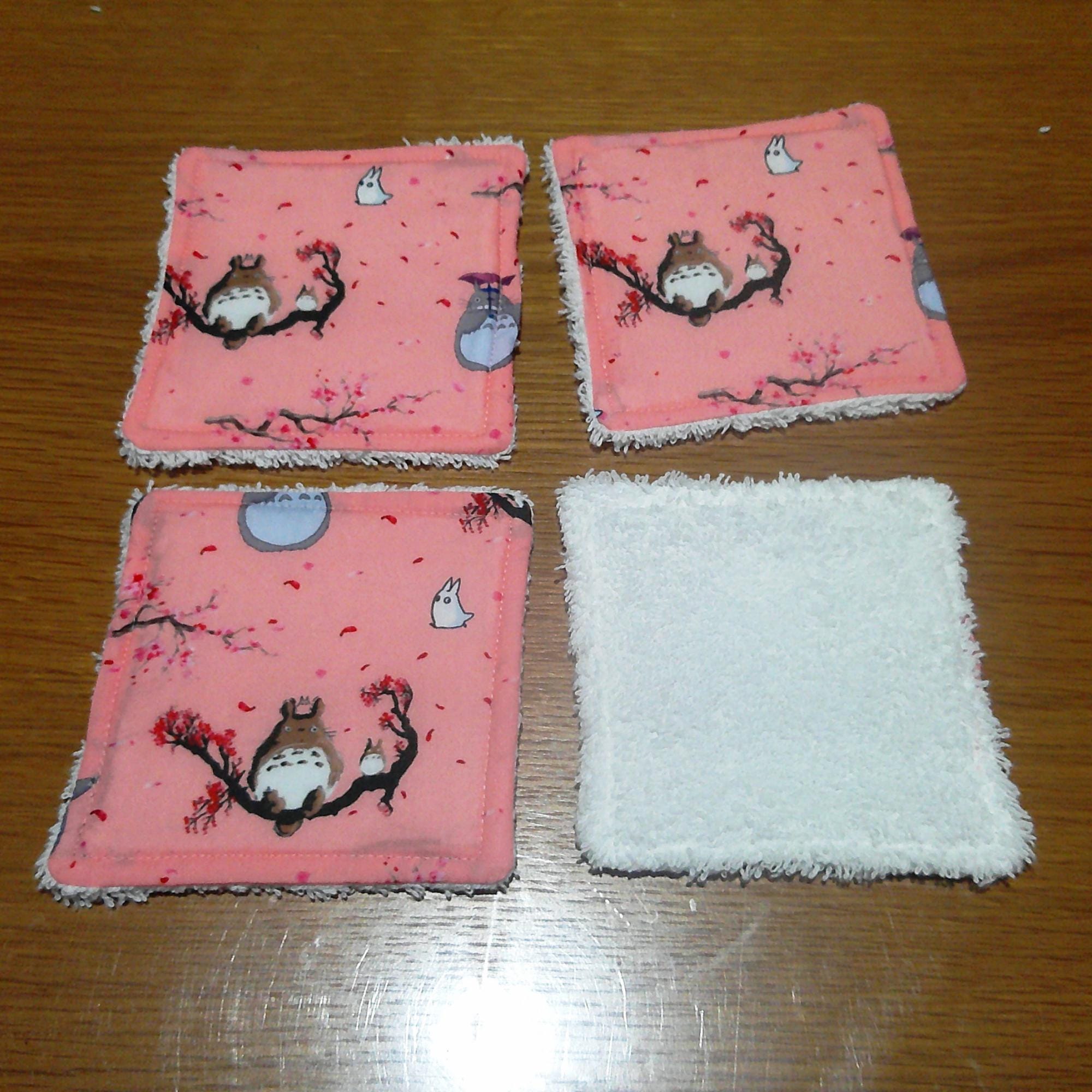 Reusable Face Wipes, Reusable Cotton Pads, Washable Wipes, Makeup Remover Pads, Baby Wipes, Reusable Cleaning Pads 4 Pack Anime Branch