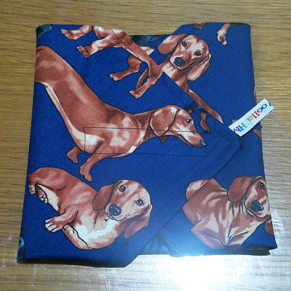 Reusable Sandwich Wrap, Wax Wrap Alternative Vegan Sustainable Sandwiches -Eco Zero Waste Hook & Loop Fastener - Dachshund Doxie Sausage Dog