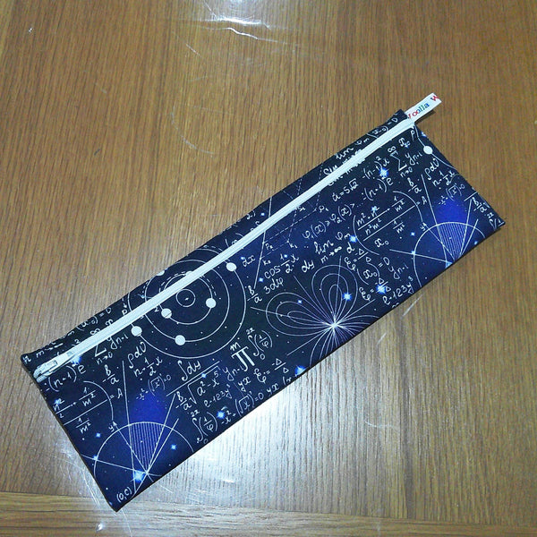 Straw Cutlery Pouch Extra Large Toothbrush Case, Pencil Bag, Crochet Hook Zip Pouch, Chopstick Case, Picnic or Work Lunch Maths Equations