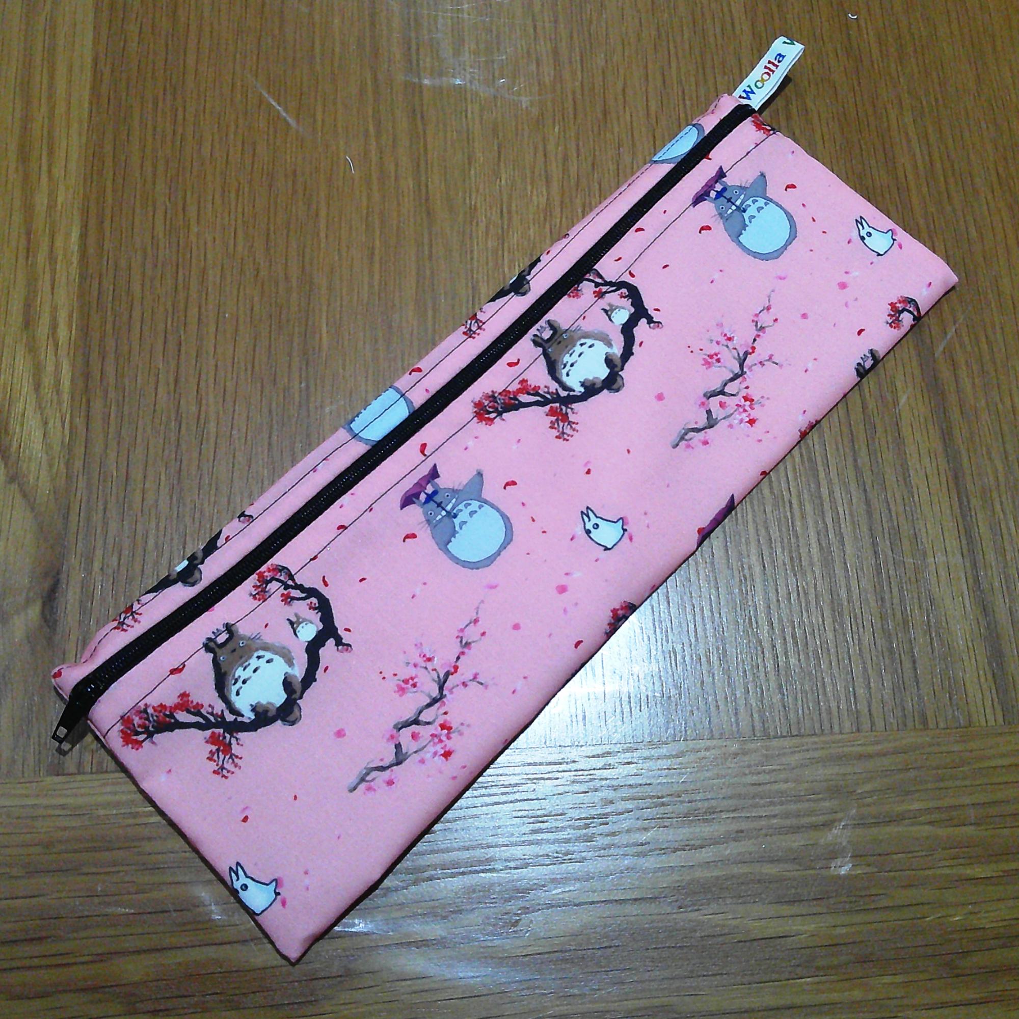 Straw Cutlery Pouch Extra Large Toothbrush Case, Pencil Bag, Crochet Hook Zip Pouch, Chopstick Case, Picnic or Work Lunch Anime Branches