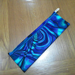 XL Straw Cutlery Pouch: Reusable Zip Case - Swirl Purple Blue
