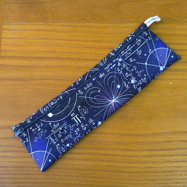 Reusable Waterproof Zip Pouch: Straw, Cutlery, or Pencil Case Science Maths Equations
