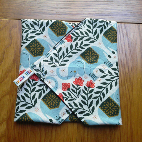 Elephant Blossom Reusable Sandwich Wrap: Vegan Zero Waste Lunch