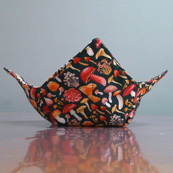 Microwave Bowl Cozy 100% Cotton, Reversible, Microwave-Safe Bowl Holder, Machine Washable Hot Pad, Handmade Kitchen Gift, Brown Camo