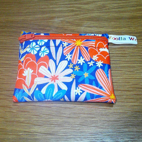 Handmade Reusable Snack Pouch: Floral Waterproof Zip Bag