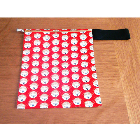 Red Hedgehog Washable Lunch Bag: Reusable Travel Toiletry Pouch