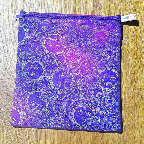Reusable Snack Pouch: Eco-Friendly Waterproof Food Bag, Purple Celestial