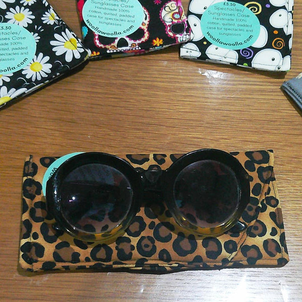 Handmade Cotton Glasses Case, Padded Eyewear Sleeve for Spectacles or Sunglasses, Eco-Friendly Gift, Soft Eyeglass Pouch Wanted Dogs