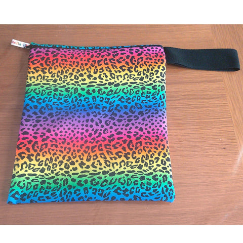 Rainbow Leopard Lunch Bag: Washable Travel Toiletry Pouch